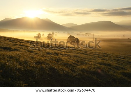 Similar – Image, Stock Photo veiled mountain landscape