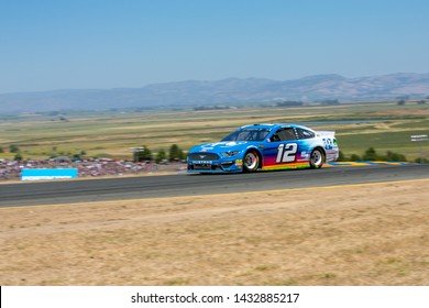 SONOMA, CALIFORNIA - JUNE 23, 2019: Ryan Blaney At The Toyota/Save Mart 350 At Sonoma Raceway. Blaney Finished 3rd. Martin Truex, Jr., Won The Race, Holding Off Kyle Busch In The Last Laps.