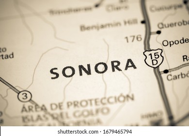 Sonora. Mexico On A Map