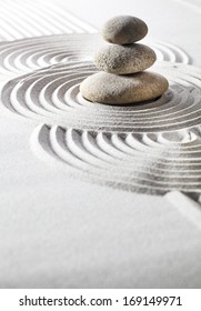 Japanese Zen Garden Stacked Stones Raked Stock Photo (Edit Now) 163779677