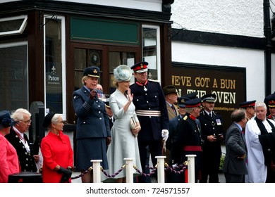 Sophie, The Countess Of Wessex, Dorking Town, Surrey, United Kingdom, 29 September 2017: The Countess Is Waving Goodbye At The Farewell Parade For Headley Court Defence Medical Rehabilitation Centre.