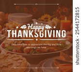 Sophisticated brown and white modern Thanksgiving Instagram post, ideal for sharing warm holiday wishes with a minimalist and stylish touch.