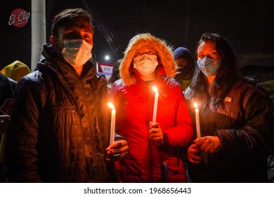 SOPO, COLOMBIA - 18 2021 -  Demonstrations In Colombia Because Of The Government Of President Duque And Alvaro Uribe Velez People Tired Of Corruption Take To The Streets To Protest