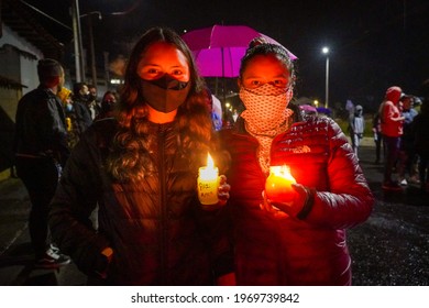 SOPO, COLOMBIA - 18 2021 -  Demonstrations In Colombia Because Of The Government Of President Duque And Alvaro Uribe Velez People Tired Of Corruption Take To The Streets To Protest