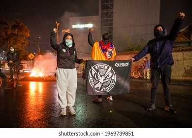 SOPO, COLOMBIA - 18 2021 -  Demonstrations In Colombia Because Of The Government Of President Duque And Alvaro Uribe Velez People Tired Of Corruption Take To The Streets To Protest