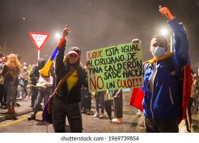 SOPO, COLOMBIA - 18 2021 -  Demonstrations In Colombia Because Of The Government Of President Duque And Alvaro Uribe Velez People Tired Of Corruption Take To The Streets To Protest