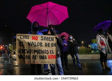 SOPO, COLOMBIA - 18 2021 -  Demonstrations In Colombia Because Of The Government Of President Duque And Alvaro Uribe Velez People Tired Of Corruption Take To The Streets To Protest