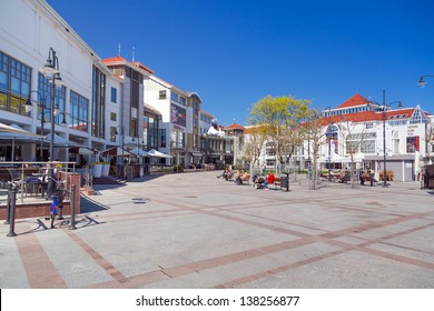 SOPOT, POLAND - MAY 06: Square of the old town with beautiful architecture in Sopot on 6 May 2013. Sopot is major health and tourist resort destination and has the longest wooden pier in Europe.