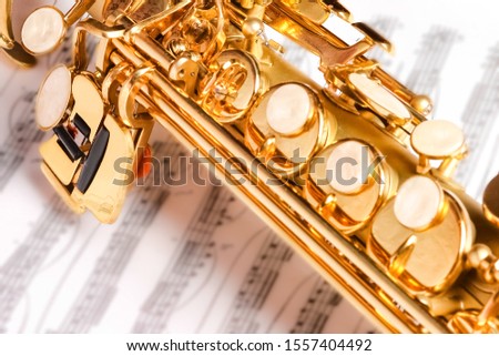 soprano saxophone on white background