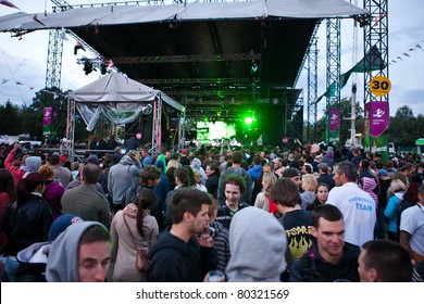 SOPRON, HUNGARY - JUN 30: Crowd Before The Stage Of Radio MR2 In Volt Festival On Jun 30, 2011 In Sopron, Hungary.