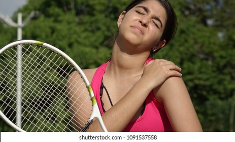 Sore Injury Athletic Tennis Player Teen Female