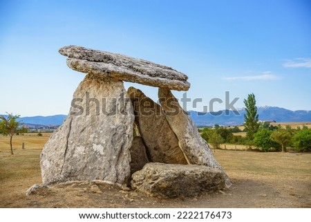 Sorginetxe dolmen in Arrízala, Álava, Spain. Its name means witch's house. It was built in 2500 BC  