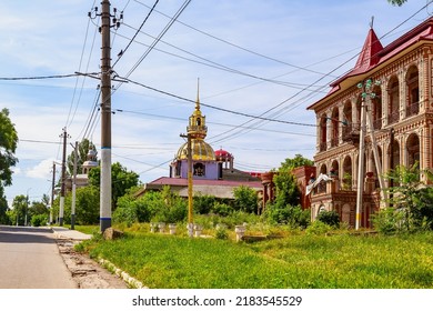 Soroca, Moldova July 4, 2021 district of the Gypsy mountain, luxurious houses of wealthy gypsies. Illustrative editorial. Background with copy space - Shutterstock ID 2183545529