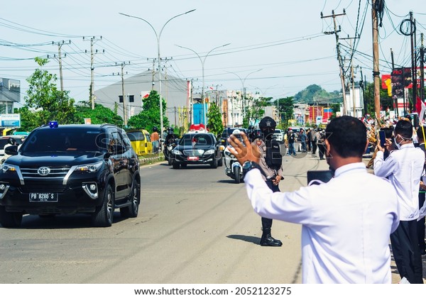 Sorong, West Papua, Indonesia, October 4th 2021.\
State Visit of the President of Indonesia, Joko Widodo. The\
president\'s car.