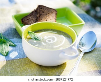 Sorrel Cream Soup In The Bowl