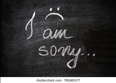 Sorry Apologizing On Black Board