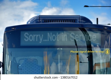 Sorry Not In Service And Please Signal Driver To Stop Bus Signs