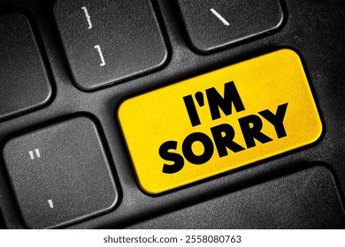 I'm Sorry text button on keyboard, concept background