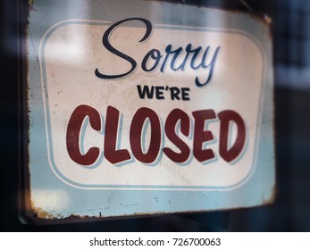 Sorry We're Closed Shop Sign 