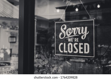 Sorry Were Closed Message Board On Stock Photo (Edit Now) 1680587521