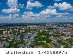 Sosnowiec, Dabrowa Basin. Aerial view of city center of Sosnowiec. Poland. 