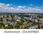 Sosnowiec, Dabrowa Basin. Aerial view of residential city apartamens in Sosnowiec. Poland.