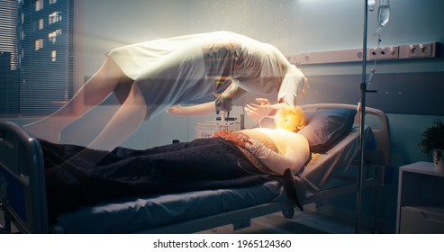 Soul leaving dead patient in hospital - Shutterstock ID 1965124360