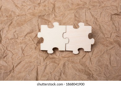 A Soulmate Perfect Match Concept: Puzzle Pieces Fitting Together Isolated On A Textured Background