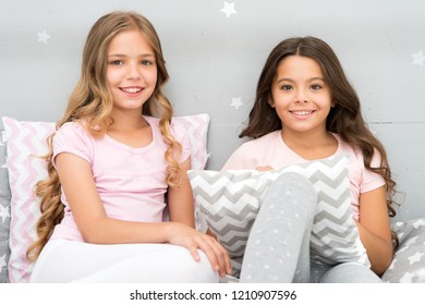 Soulmates Girls Having Fun Bedroom Interior. Best Friends Forever. Childhood Friendship Concept. Girls Best Friends Sleepover Domestic Party. Girlish Leisure. Sleepover Time 