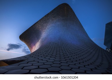 Soumayo Museum (Museo Soumaya, Designed By The Mexican Architect Fernando Romero) In The Nuevo Polanco District Of Mexico City, Mexico.