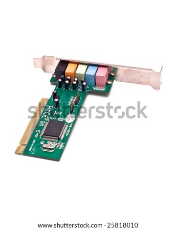 Sound card PC component isolated on white