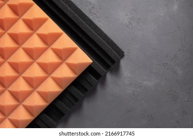 Sound Isolation Material For Soundproof On Wall Background Texture. Acoustic Foam In Studio Or House Renovation