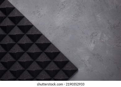 Sound Isolation Material For Soundproof On Wall Background Texture. Acoustic Foam In Studio Or House Renovation