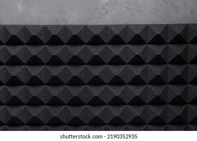 Sound Isolation Material For Soundproof On Wall Background Texture. Acoustic Foam In Studio Or House Renovation