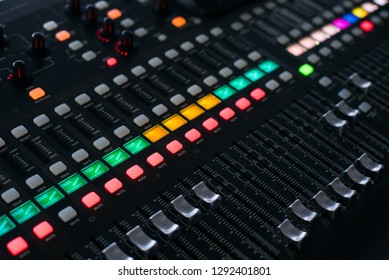 Sound system control panel.