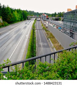 Sound Transit Station Construction On Mercer Island Next To I-90