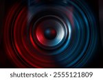 Sound waves coming out of loudspeaker, closeup