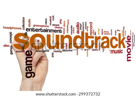 Soundtrack concept word cloud background