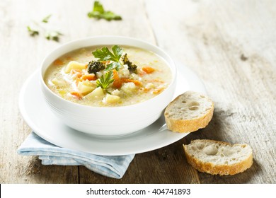 Soup With Broccoli And Cauliflower