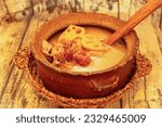 Soup with pork ribs and lotus root. The nine-hole HuBei lotus root is the best known Chinese one for soup cooking.