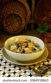 Soup, Sop Daging Is Indonesian Traditional Food, Served In A Bowl. 