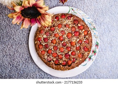 Sour Cherry Hazelnut Chocolate Cake