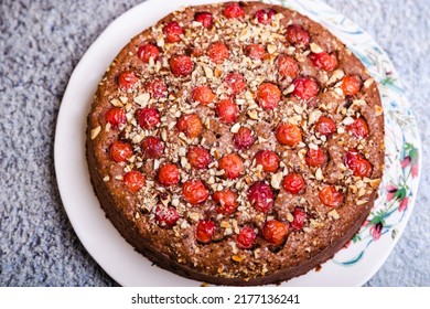 Sour Cherry Hazelnut Chocolate Cake