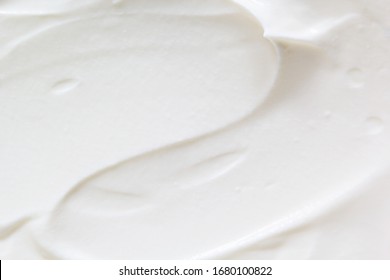 Sour Cream, Greek Yogurt Texture. White Dairy Product Sample, Creamy Mousse Closeup. Healthy Natural Food Background