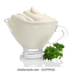 Sour Cream Isolated On White