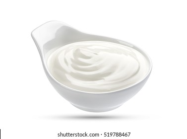 Sour Cream Isolated On White Background