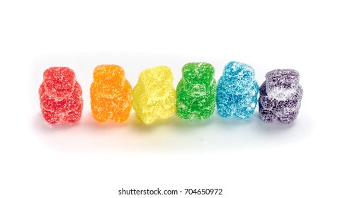 Sour Gummy Bears In A Row