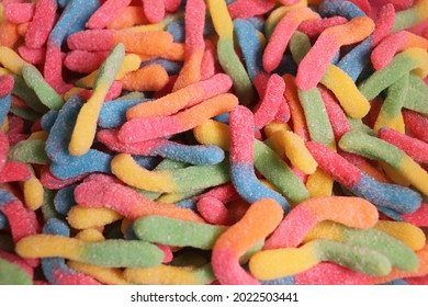 Sour Worms Colourful Candy Lolly