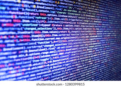 Source abstract algorithm concept,  Coded data on monitor,  Programming source code HTML for Website development,  Programming code abstract company office,  Computer interface