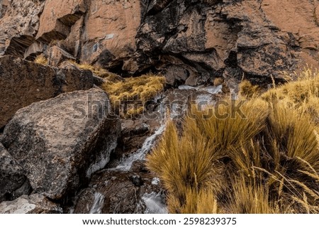 Source of the Amazon river at Mismi volcano, Peru